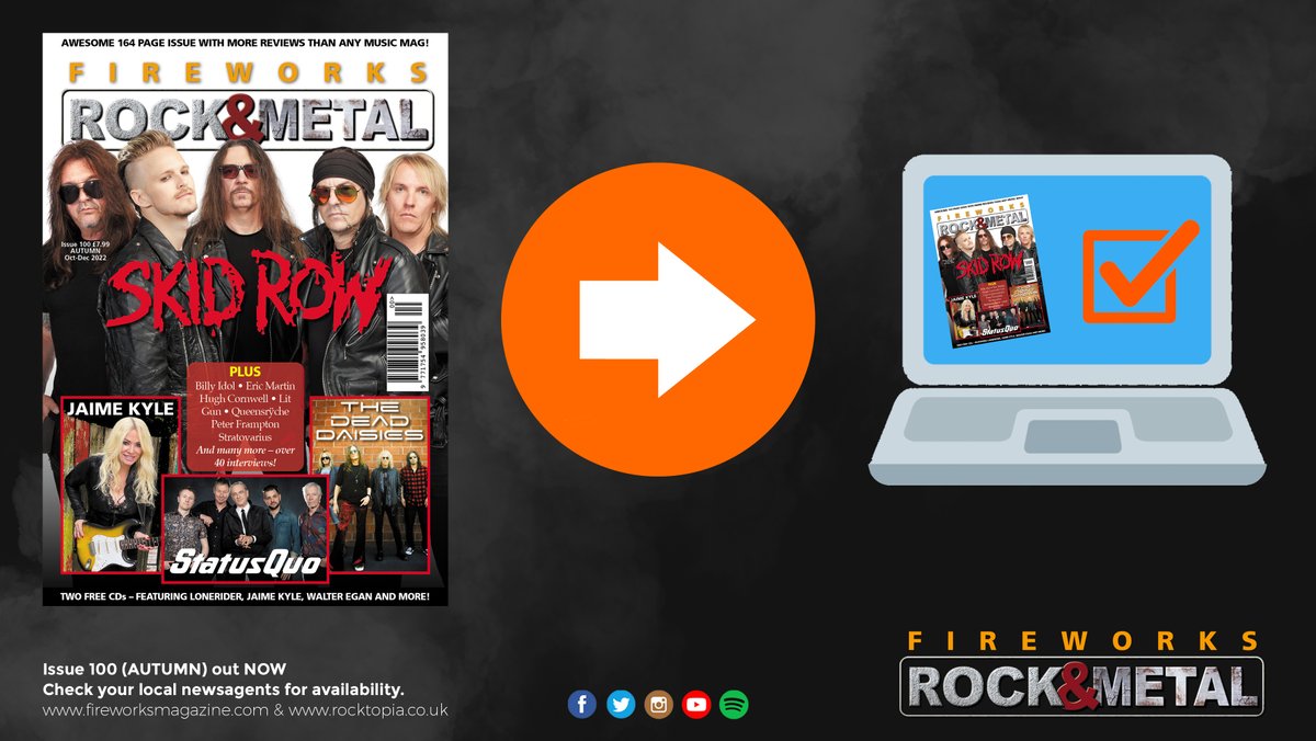 YOU can now buy Fireworks Rock &amp; Metal Magazine Issue #100 as a digital download.

rocktopia.co.uk/shop/web-shop/…

Issue 100 of Fireworks Rock &amp; Metal Magazine is out now!

#rock #metal #rockmusic #metalmusic #musicmagazine #music #rockmagazine #metalmagazine #musicreview