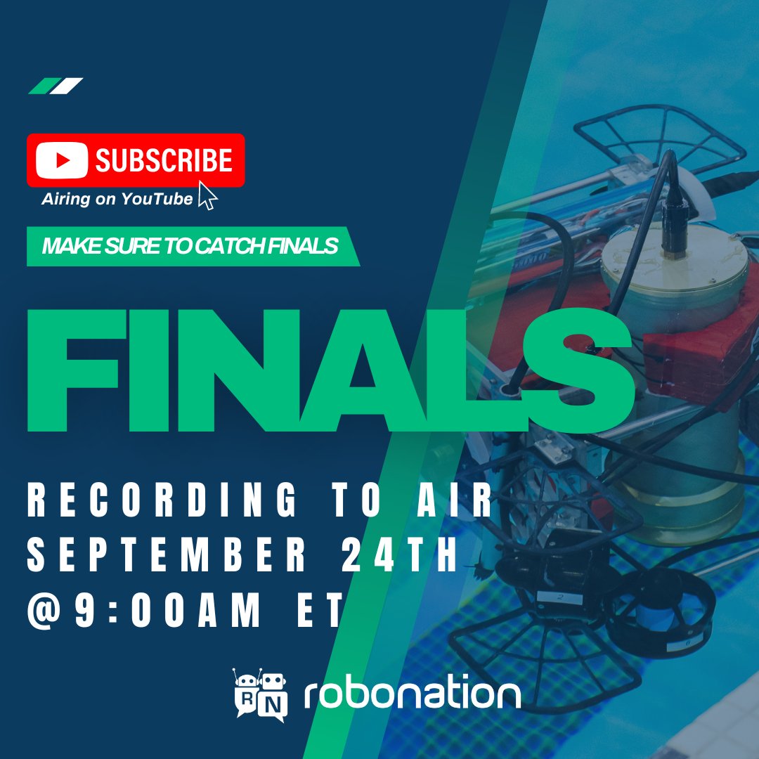 RoboNationInc's tweet photo. Join us at 9:00 ET on September 24th to watch an exclusive underwater edition of our 2022 RoboSub Competition Finals.

Visit our YouTube to catch all the action: https://t.co/Grge9pHCNi

#robosub #robonation #stem #underwater #autonomy #universityofmaryland @univofmaryland https://t.co/o86Bd1TKzQ