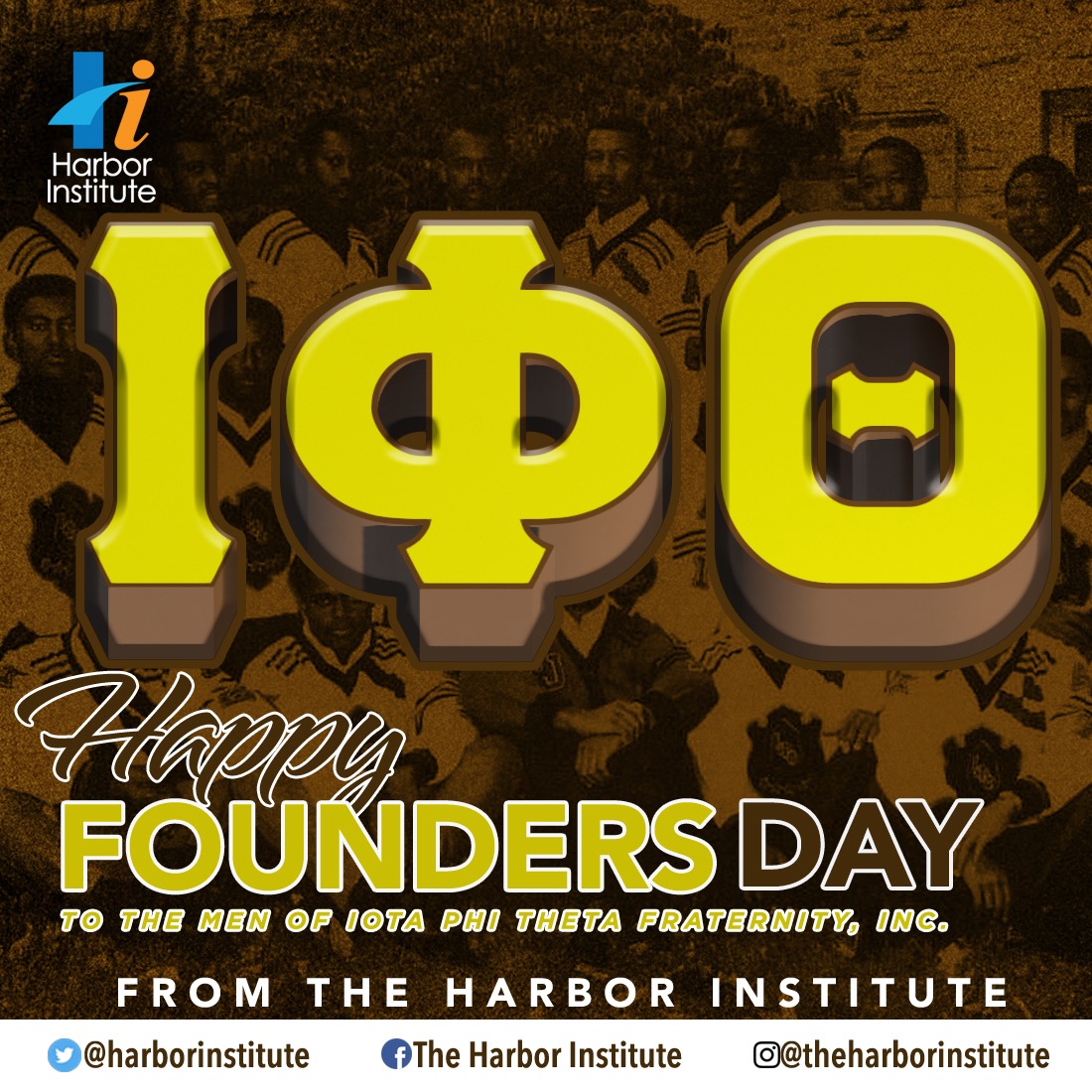 harborinstitute's tweet photo. Happy founders day to the brothers of @ipt1963 Thank you for all of your work to the community and building a tradition not resting upon one! #D9 #ipht #iotaphitheta #divinenine #bglos https://t.co/1E2K1YYzPY