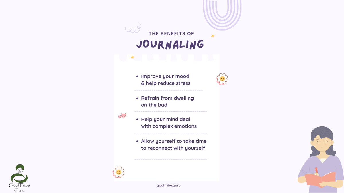 goaltribe's tweet photo. Journaling is a good way to end the Monday, it helps to release the stress and negative emotions. 
More on that you can find in our new blog post, too
https://t.co/746tTjBeWu
#stressmanagement #stressrelief #EmotionalIntelligence #mentalhealth #Wellbeing https://t.co/ZvcYsFh0uz