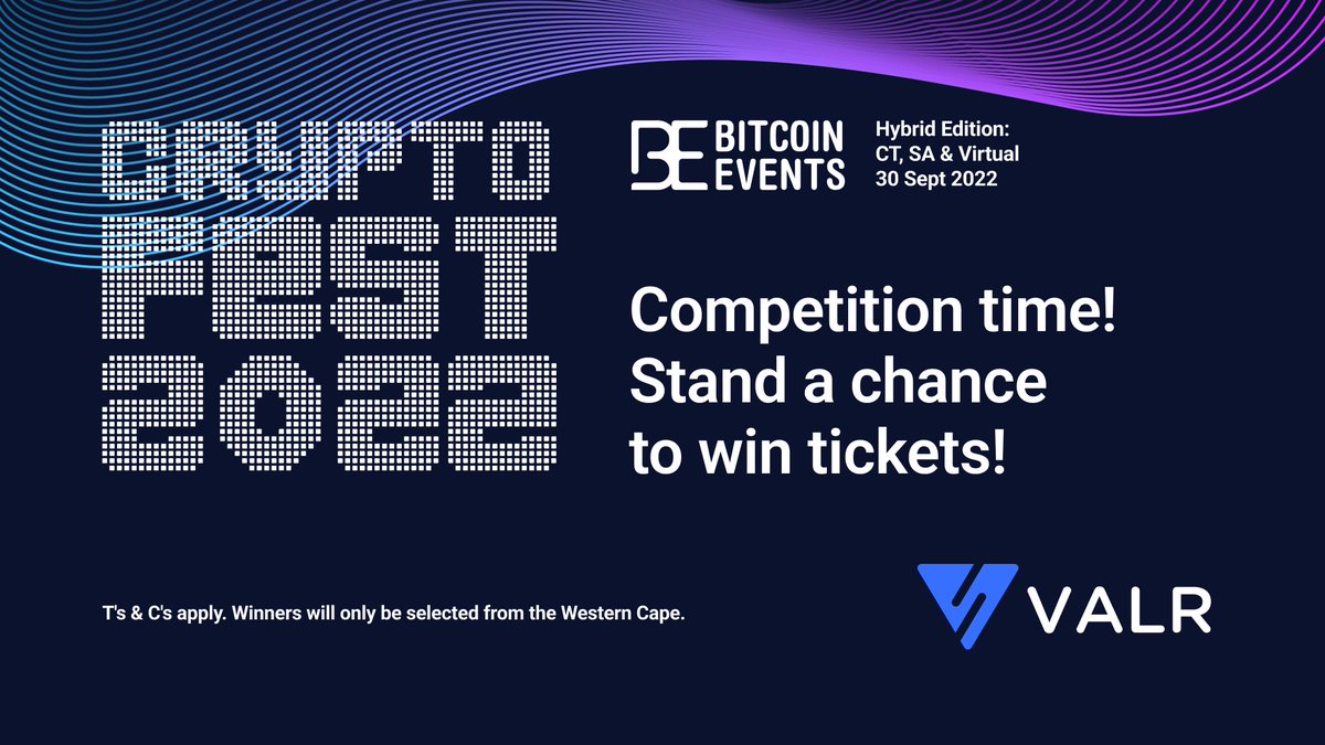 VALRdotcom's tweet photo. Keen for #CryptoFest2022 ? 😬 Send us a screenshot of your successful #VALRPay transaction and stand a chance to WIN tickets to join us in the #VALRLounge. https://t.co/EIXRh0oxBv