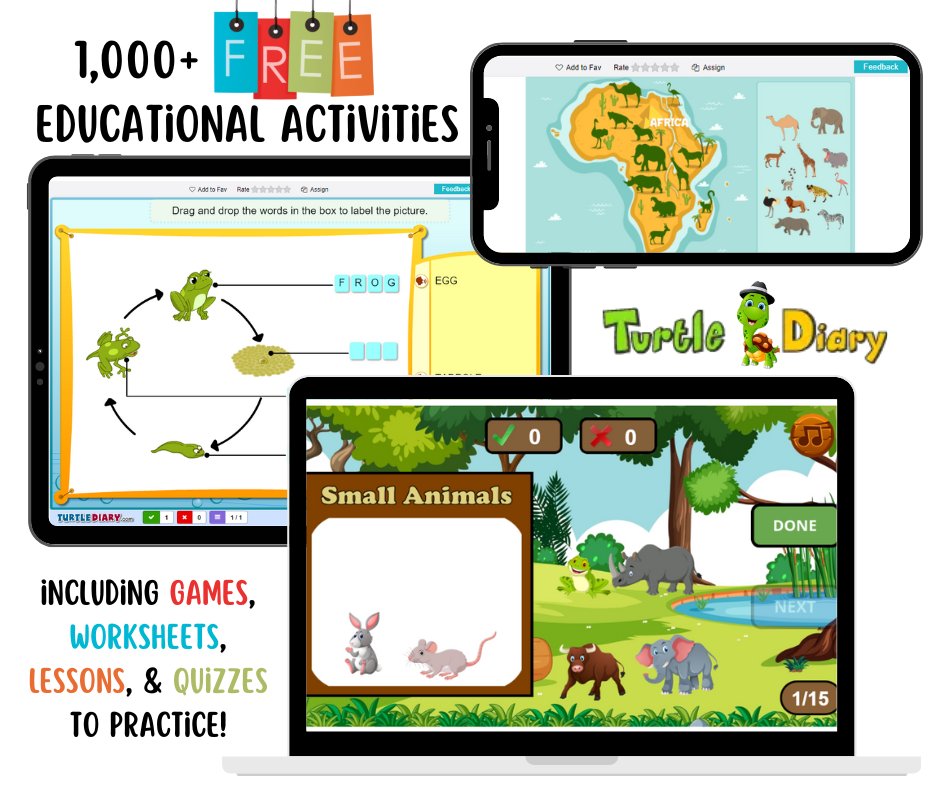 turtlediarycom's tweet image. Increase your animal knowledge with incredible FREE learning activities from TurtleDiary.com!

Come learn with us today!

#turtlediary #animalsforkids #freegamesforkids #gamification