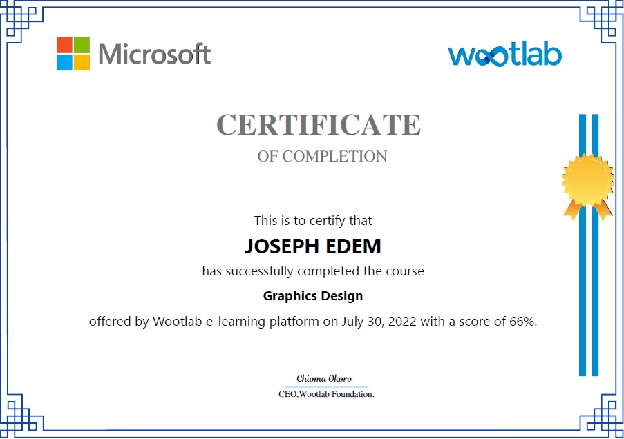 Teddi_Joe's tweet image. Here I go again with more #DigitalCertifications, Thank you #wootlabfoundation for this amazing opportunity to learn. To my wonderful trainer: @karim_calvin and sponsored: @wootlabfoundation a big thank you with a grateful heart.
#wootlabfoundationleads2.0
#antonzacalvinkarim