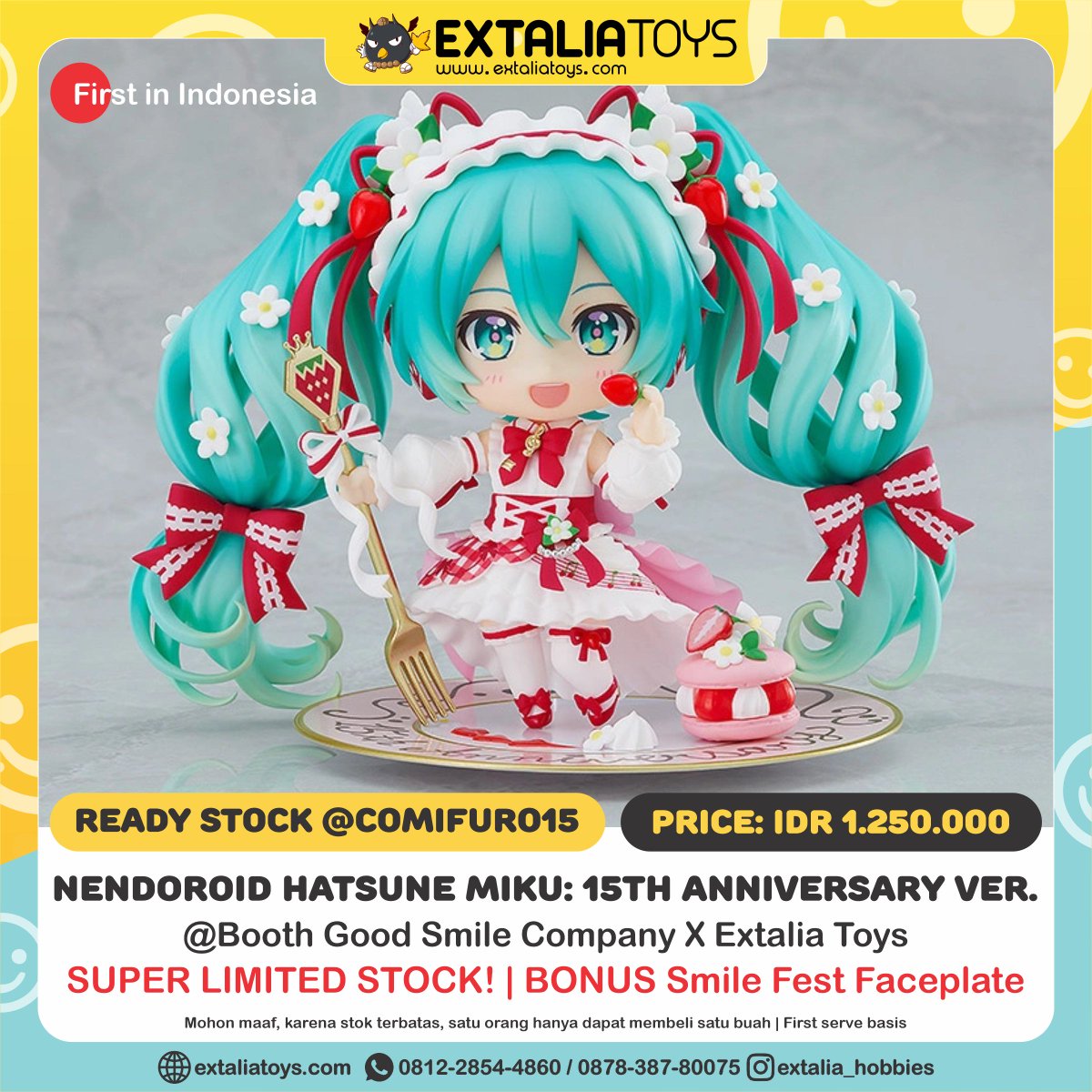 extalia_cs's tweet photo. Calling Wibu Indonesia! Mampir booth Good Smile Company X Extalia Toys di Comic Frontier 15, tanggal 24-25 Sep 2022 di ICE BSD! #animeweebs #wibu #extaliatoys #goodsmilecompany #anime #actionfigure #nendoroid #mikustrawberry https://t.co/UL7jsnfDn2