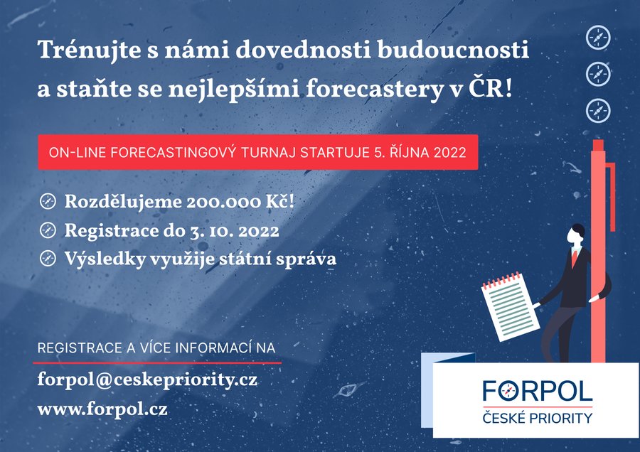 JanKlenha's tweet photo. Opět hledáme vynikající české forecastery 💡

🎯Registrujte se do 3. 10 do forecastingového turnaje FORPOL na https://t.co/S84oAEsGjN. Můžete se stát členy národního Odborného Predikčního Týmu! https://t.co/eSZ1qrobBs