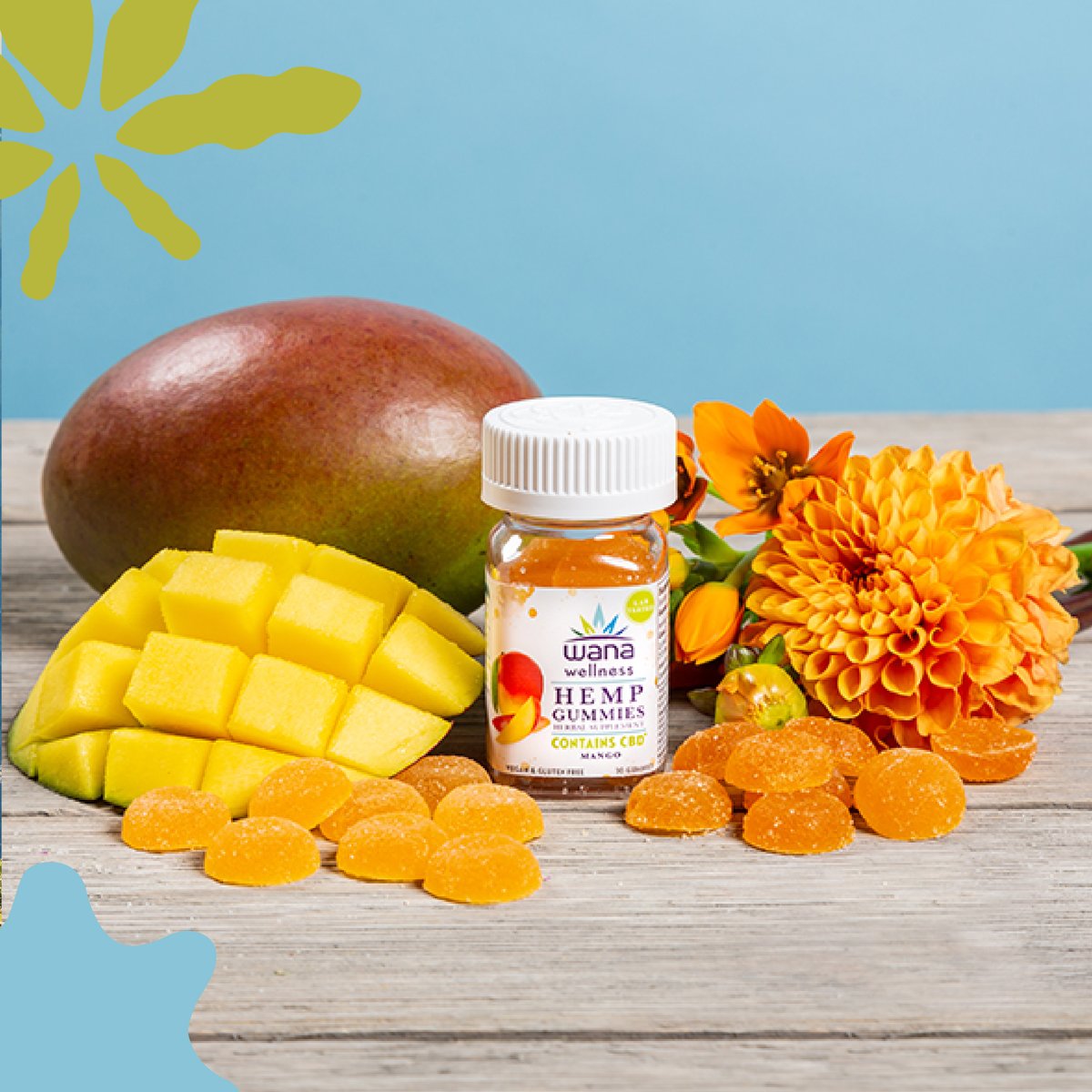 WanaWellness's tweet photo. ~Wana~ know if our CBD gummies get you high? The answer is: NO! Our Wana Wellness Hemp Supplements are THC Free*, meaning that you will not feel any intoxicating effects from taking these products. *Contains no more than 5 parts per million of THC. https://t.co/NpFpKrpYUb