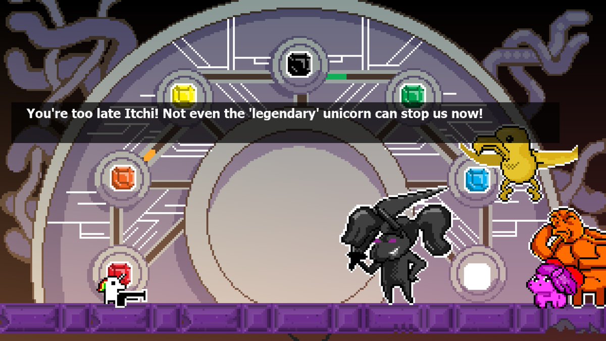 Unichrome: a 1-Bit Unicorn Adventure を少し遊びました。荒い部分やちょっとしたバグが多いけど、しっかりとアクションシューティングになってて以外と面白い。
ただ、ジャンプアクションがシビアで難しい。 