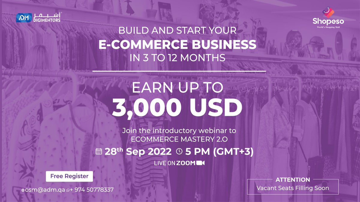 OSMstore's tweet photo. Discover how to start an eCommerce business from scratch and grow it into the business you desire and dream of by joining the meeting on 28th September 2022 at 5:00 pm GMT +03
Register Here To Save Your Seats: https://t.co/yWQ5AUAUMZ
#ecommercemastery #webinar #JoinUs https://t.co/YGst0MZYIo