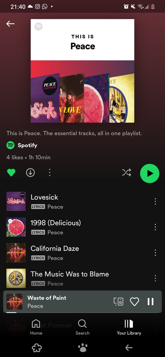 Ah this was just dropped ❤‍🔥 add it to your library, pals!! @PEACE4EVEREVER @SpotifyUK #peaceband #lovesick #heartstopper