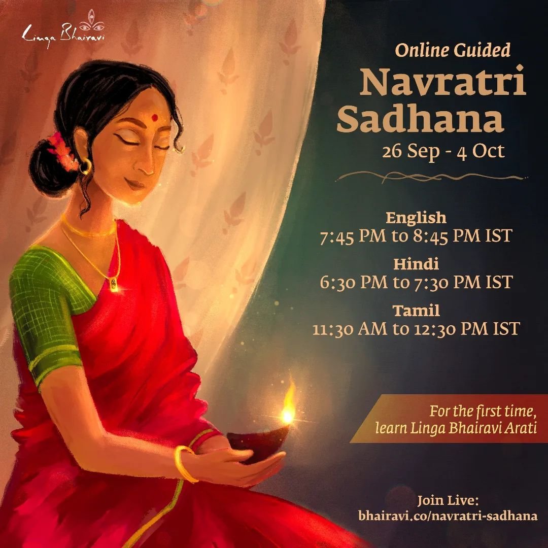 Ksareen30's tweet photo. “The divine feminine is an expression of exuberance. May you know the bounty of exuberance this Navratri.” – Sadhguru
Take part in a simple yet powerful 9-day online guided sadhana to imbibe the grace of Linga Bhairavi during the auspicious time of Navratri. https://t.co/lm9miShTb5