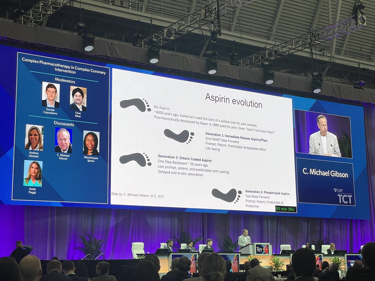 JACCJournals's tweet photo. Dr. @CMichaelGibson on the new formation of #aspirin at #TCT2022 

#ACCIC #CardioEd #CardioTwitter #PCI #JACC https://t.co/nlFELnySd2