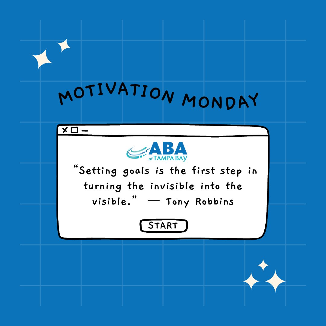 ABAofTB's tweet photo. Motivation Monday is one of our favorites. Motivation and goal setting is SO important! What are your goals this week? ✔️📈

#setgoals #motivationmonday #tampabayflorida #tampa #brandonfl #Hillsborough #TRICARE #autismawareness #abaoftampabayinc #behaviortherapist #stpetefl https://t.co/NibFt52dIe