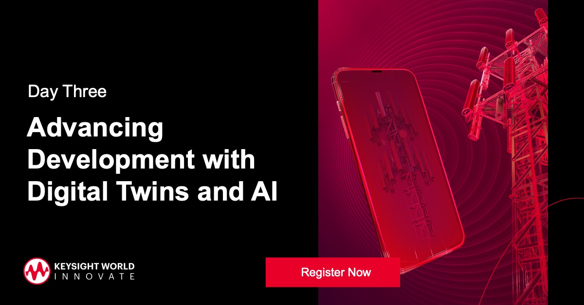 Keysight's tweet image. Digital twins and #AI are transformative technologies promising to dramatically alter the world. Join our industry experts and futurists at Keysight World: Innovate as they delve deep into these exciting technologies. Register today: ow.ly/I1xr50KMVuF #KeysightWorld