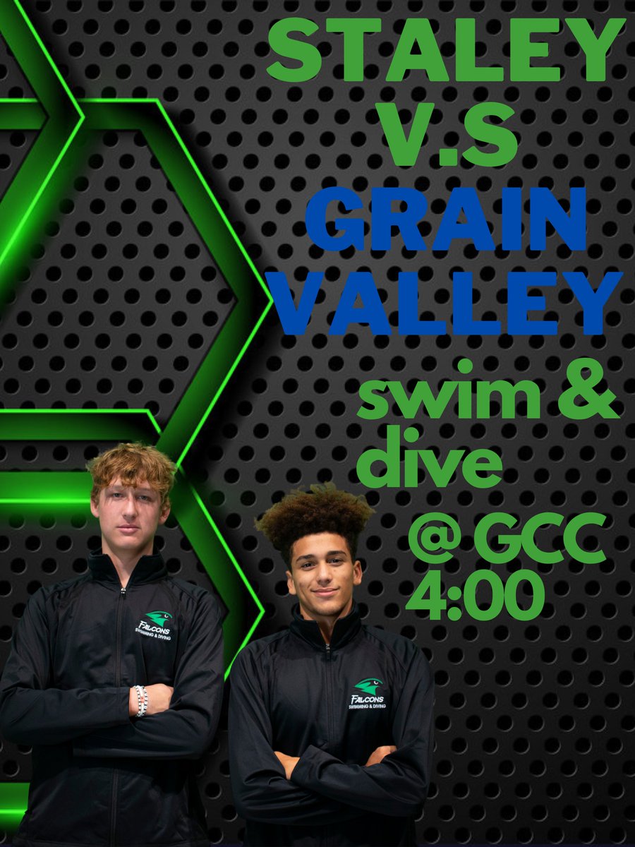 Come Support the Staley swim and dive team against Grain Valley on Wednesday afternoon at 4:00 at Gladstone Community Center @SHSfalcons <a href="/NKCSchools/">NKC Schools</a> @coachSNOW1 <a href="/TheNestSHS/">The NEST (SHS Student Section)</a>