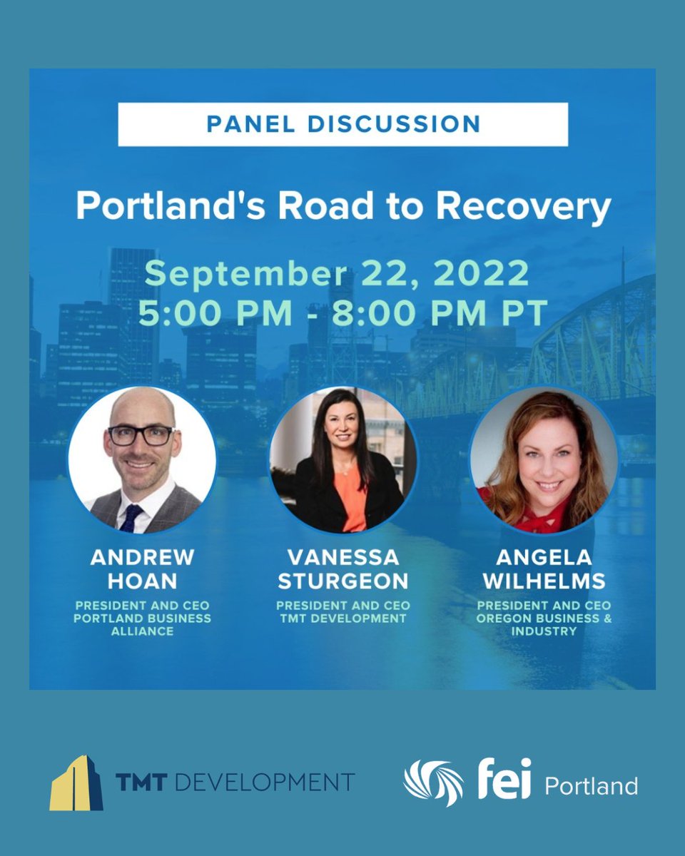 TMT CEO Vanessa Sturgeon will be joining <a href="/FeiPortland/">FEI Portland</a> and fellow Portland business leaders on September 22nd for an informative session ahead of November's election, and what its impact holds for both Portland and Oregon businesses. Register to join at bit.ly/3vPhEMN