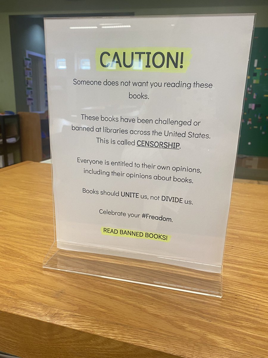 BethPattman's tweet photo. it’s banned books week, celebrate your #freadom #elementary #BannedBooksWeek https://t.co/6BAkWWqkTg