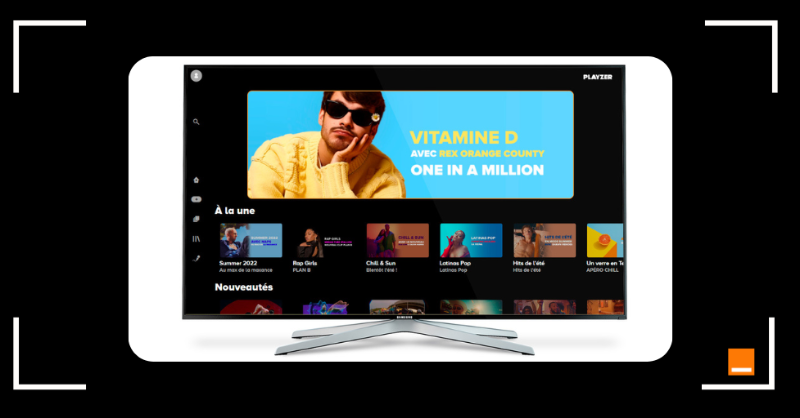 OrangeTV_fr's tweet photo. À vos télécommandes 📺 La nouvelle version de #PLAYZER est désormais disponible sur la TV d'Orange ! 🤪 Rdv dans la rubrique "Musique" de votre box pour découvrir nos playlists de clips, concerts et karaokés 🎤 https://t.co/GnPTtCpvzK