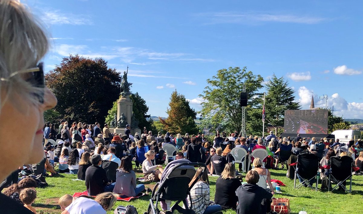 More than one thousand people attended the screening of the state funeral for Her Majesty Queen Elizabeth II at Exeter’s Northernhay Gardens.