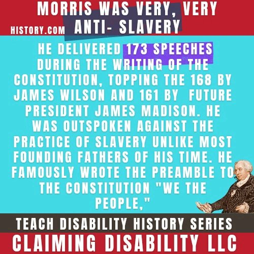 ERINClaimingDis's tweet photo. Why are we hiding the fact of a #Disabled Founding Father who built New York from the ground up, was adamant AGAINST SLAVERY, and gave more speeches during the writing of the Constitution than anyone else?
#TeachDisabilityHistory https://t.co/ndx633gI73