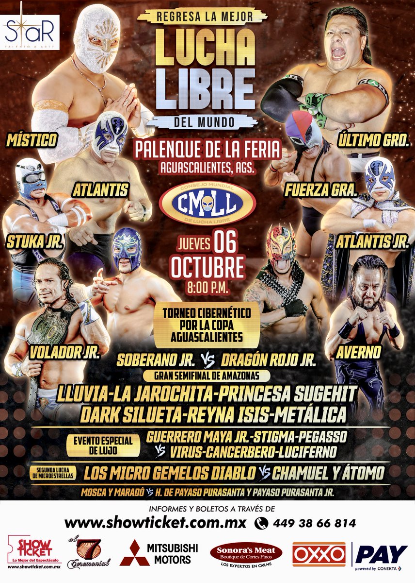 🔜
📍Palenque de la Feria
Aguascalientes, Ags.   
🗓️ Jueves 6 de octubre '22
🕗 8:00 p.m.  
🎟️ showticket.com.mx/eventperforman…