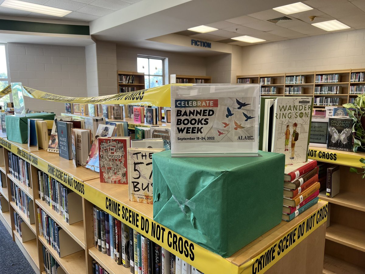 wlhs_media's tweet photo. Celebrating Banned Book Week at the Lake. Check out our selection of banned &amp; challenged books! https://t.co/0SpUtg93AE
