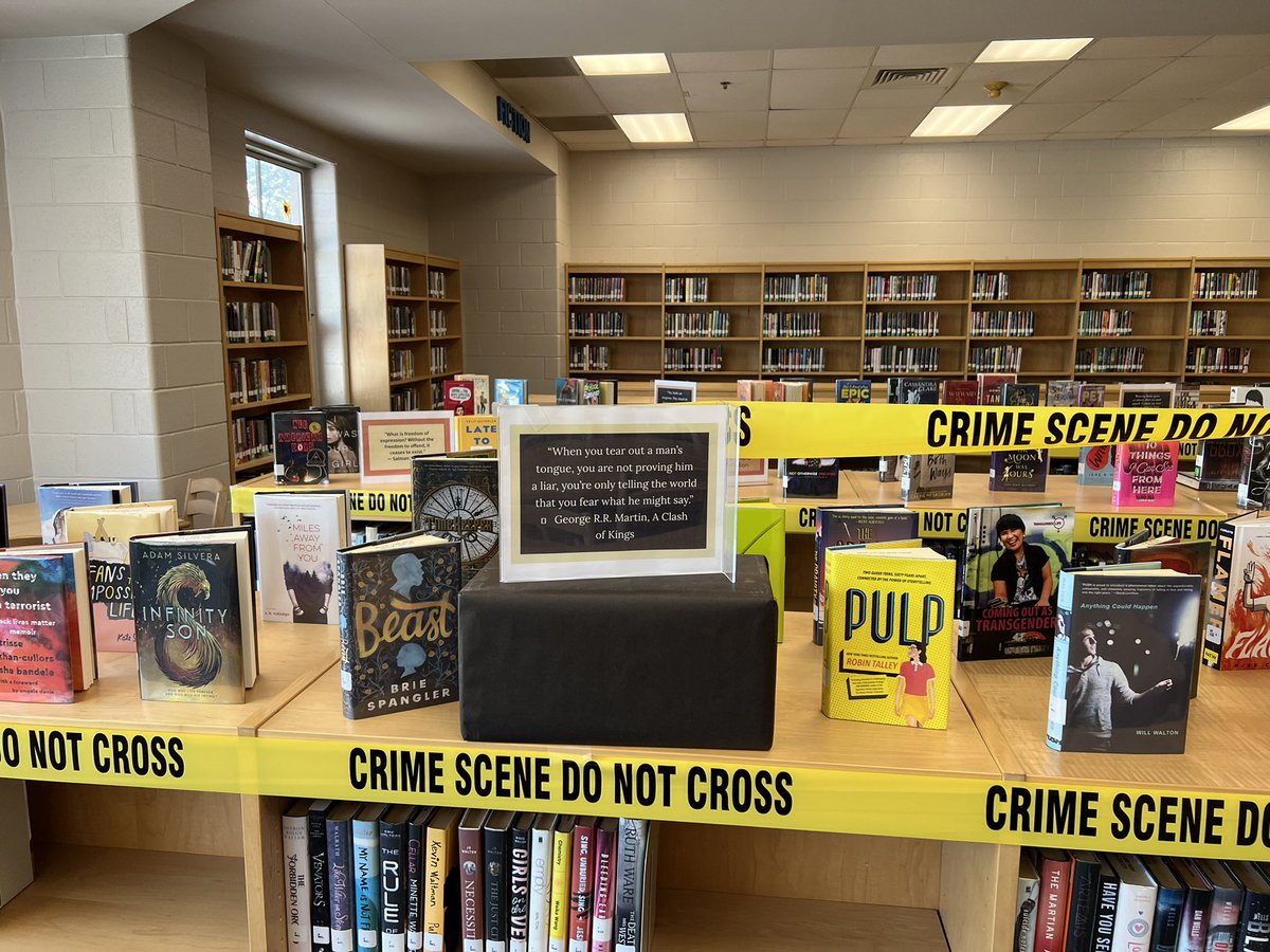 wlhs_media's tweet photo. Celebrating Banned Book Week at the Lake. Check out our selection of banned &amp; challenged books! https://t.co/0SpUtg93AE