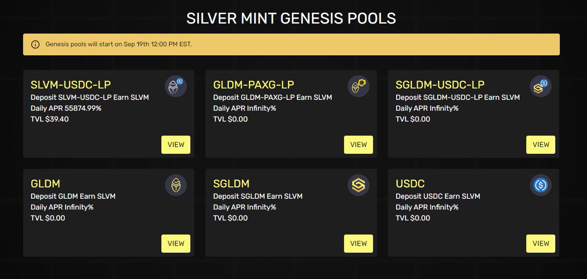🚀SLVM genesis live in ~ 1hour!! app.goldmint.finance/vault #Silver #ETH #DeFi #Crypto