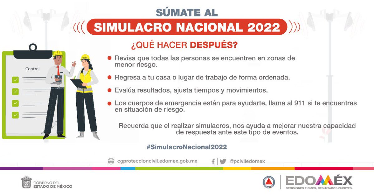 COBAEMex's tweet photo. 🚨Recuerda hoy a las 12:19 horas se llevará a cabo el #SimulacroNacional2022 #SimulacroEdoméx, tu participación ayuda a reforzar la cultura de la prevención. ⛑ #ProtecciónCivil @pciviledomex https://t.co/W2rZkwZhOf