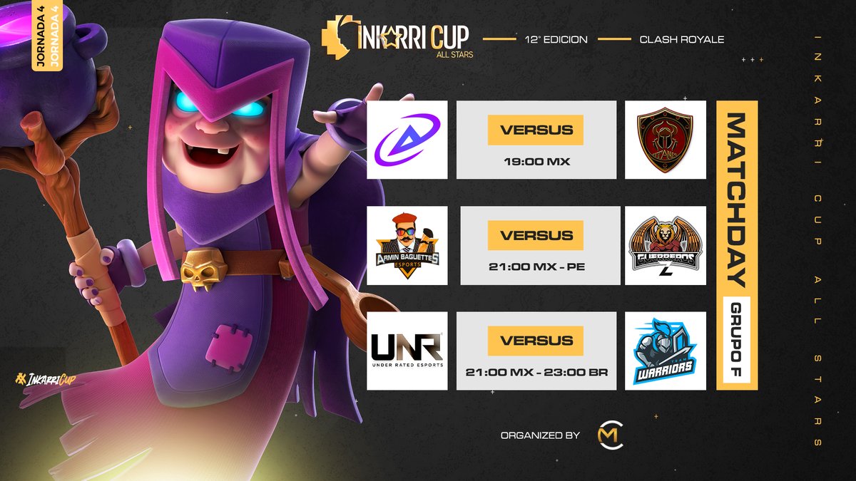 Inkarri Cup - All Stars (@inkarri_cup) on Twitter photo #CR | MatchDay✨ | América 🌎 | Grupo F ⚔️ | J4🔥
✨ La clasificación los espera, ¡Salen a matar!🔥
🔰 @AndromedaGGWP 🇺🇸🆚🇳🇮 @TNLeyendas
🔰 <a href="/RobertsArmyCR/">Robert's Army™</a> 🇲🇽🆚🇵🇪 <a href="/GuerrerosZCR/">Guerreros Z</a>
🔰 @UNRESports 🇺🇸🆚🇧🇷 <a href="/WarriorsTeamOFC/">Team Warriors</a>
#InkarriCup #Gaming #CR | MatchDay✨ | América 🌎 | Grupo F ⚔️ | J4🔥
✨ La clasificación los espera, ¡Salen a matar!🔥
🔰 @AndromedaGGWP 🇺🇸🆚🇳🇮 @TNLeyendas
🔰 <a href="/RobertsArmyCR/">Robert's Army™</a> 🇲🇽🆚🇵🇪 <a href="/GuerrerosZCR/">Guerreros Z</a>
🔰 @UNRESports 🇺🇸🆚🇧🇷 <a href="/WarriorsTeamOFC/">Team Warriors</a>
#InkarriCup #Gaming