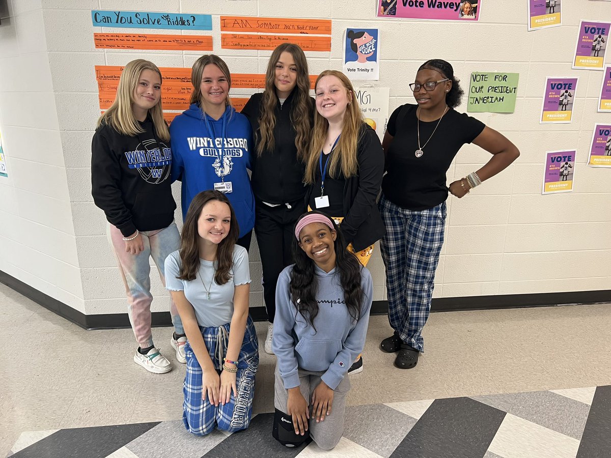 WinterboroCheer's tweet photo. Kicking off PJ Day on this Monday morning ๐ด๐ฑ Happy Homecoming! ๐๐ค #WHSCheer #WHS #Homecoming https://t.co/zvwPA7GqHc