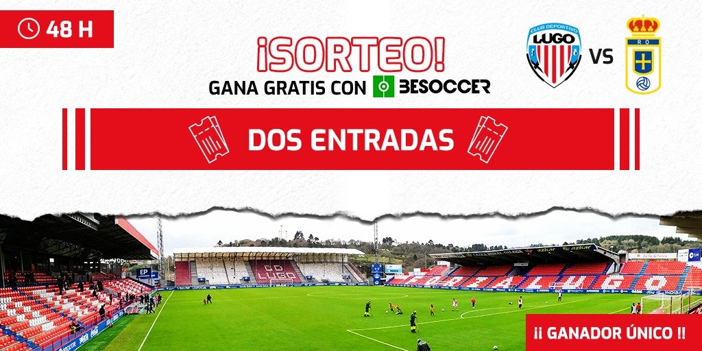 BeSoccerTeam's tweet photo. 🎁NUEVO SORTEO🎁

Gana 2 entradas para el @CDeportivoLugo 🆚 @RealOviedo 

¡¡GANADOR ÚNICO!!

📌Requisitos

1. Síguenos en: @besoccer_ES  y @BeSoccerTeam 
2. RT
3. Menciona a 2 amigos

48h⏳

¡Suerte! 🍀

#sorteoentrada https://t.co/FwSoHtEiqW