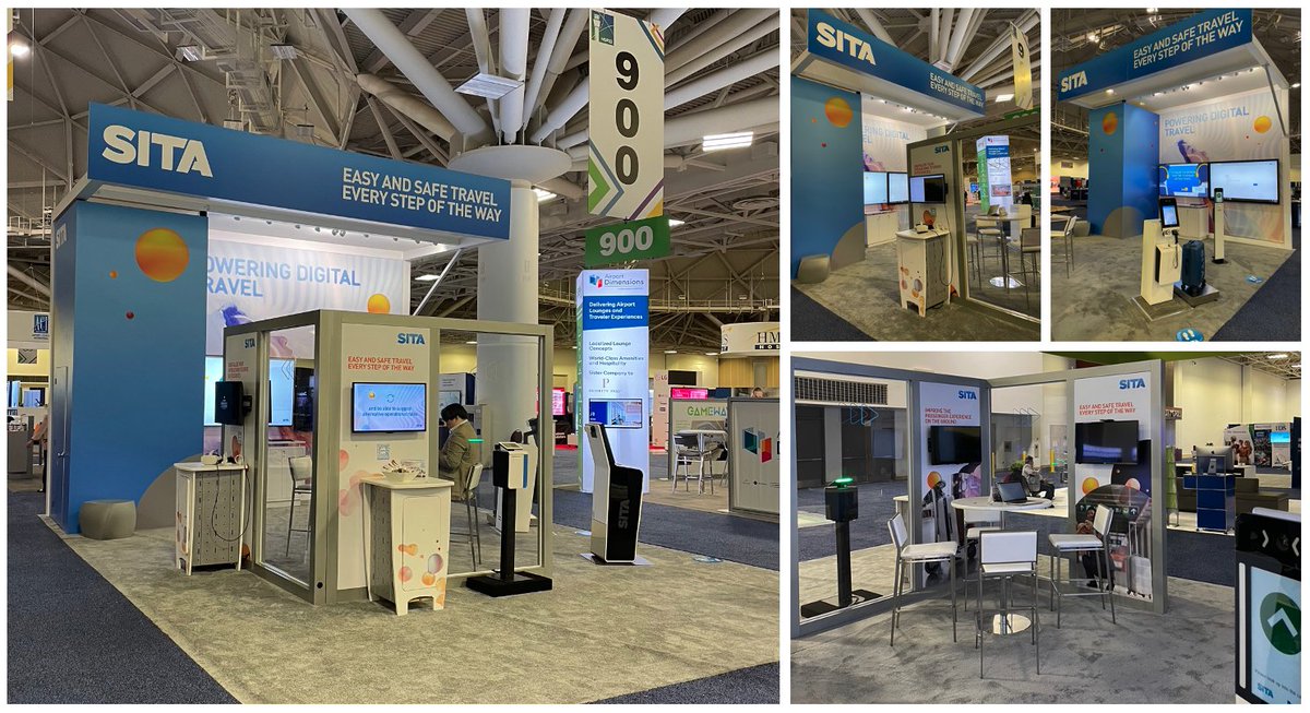 exhibitusinc's tweet photo. Here's to #SITA for a great show open at #ACINA in Minneapolis - Booth #803! SITA is contributing to a seamless &amp; secure passenger experience at every step of the journey. We appreciate you! #Airports #Technology #PaxEx #DigitalTravel #airports22 https://t.co/yH3mXPLJIf