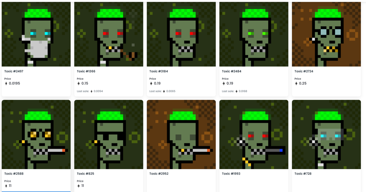 Biochemical Heads soon to follow.
Just 23 total.
Only 5 left under 1eth.

I snagged one with a Matrix Background <a href="/metaversico/">metaversico 意生</a> only 2 of those bad boys