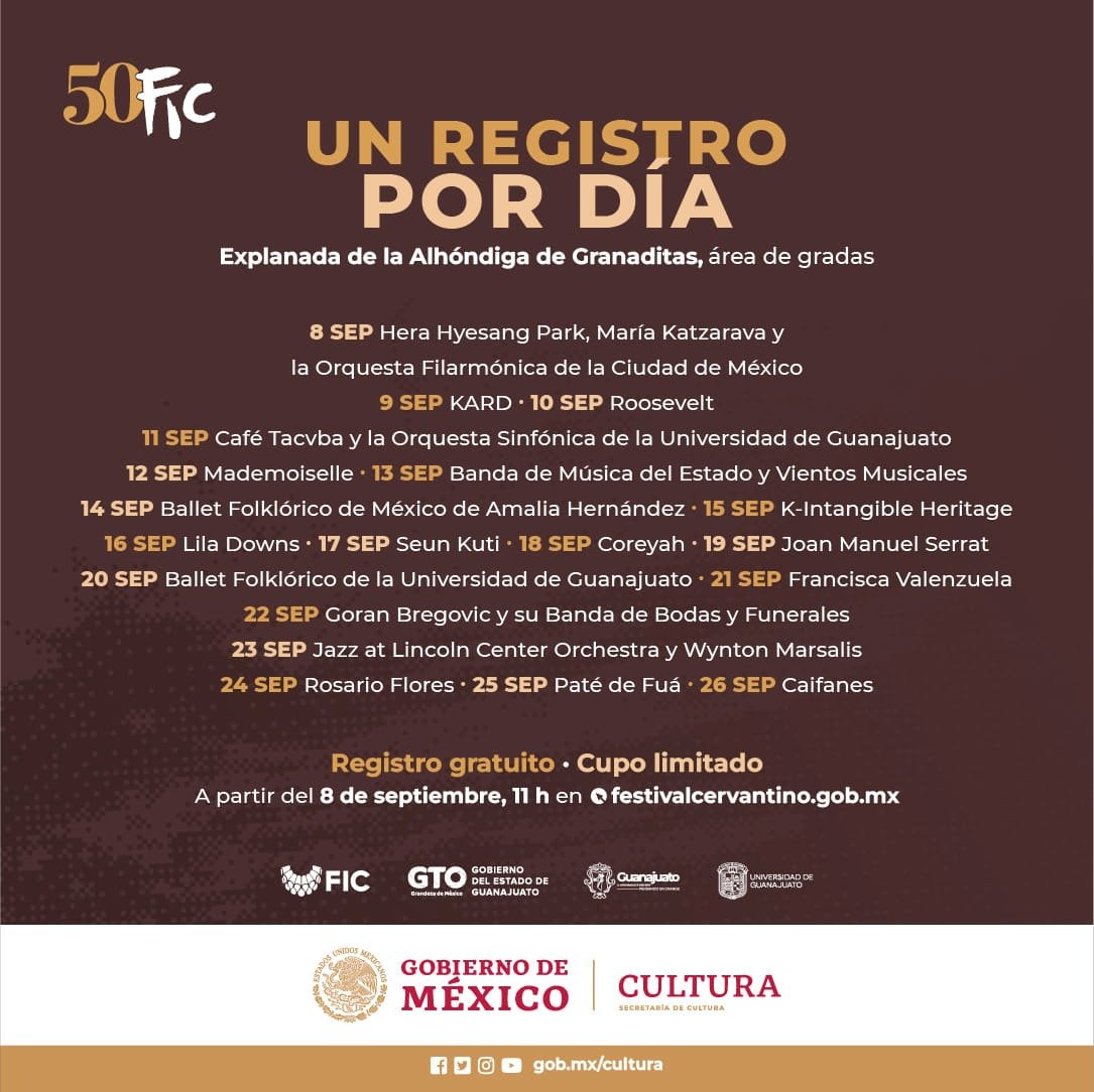 enterteinmentsg's tweet photo. ���� #RECUERDA: El @cervantino YA ABRIÓ el registro 💻 para asistir a los eventos 🎶 🎭 👡 en la Alhóndiga de Granaditas 🔥
📅 #HOY es el turno para el show de Joan Manuel #Serrat.
El proceso inicia diario a las ⏰ #11Horas. 🙌👇
¡#FelizLunes! https://t.co/3C8RAPa83h