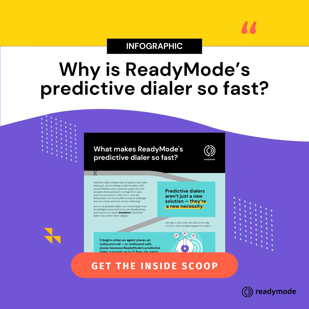 GoReadyMode's tweet photo. Get the inside scoop on how ReadyModeโs predictive dialer is able to increase agent talk time by 300% ๐https://t.co/6ANrgz36Rq
#predictivedialer #xencall #callcentertools #callcentersoftware https://t.co/txXIh2UAXe