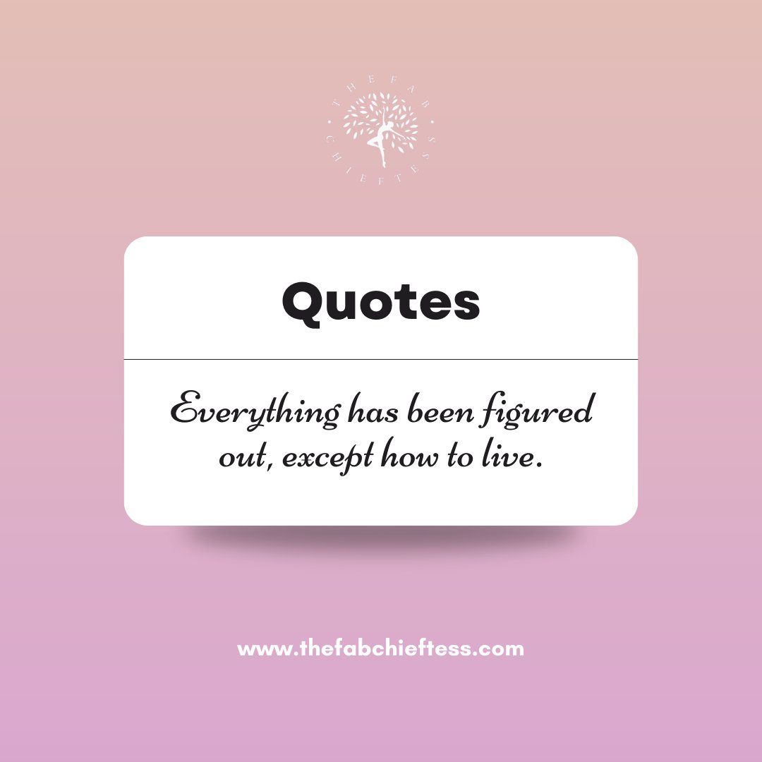 thefabchieftess's tweet photo. Everything has been figured out, except how to live. Book a consultation. Link in Bio! #thefabchieftess #motivation #mindsetcoach #smile #transformyourmind #youhavethepower #livethelifeyouwant #beyourbestself #beyourbest #livewithpurpose #yourjourney #youvegotthis https://t.co/3QCwArsQv6