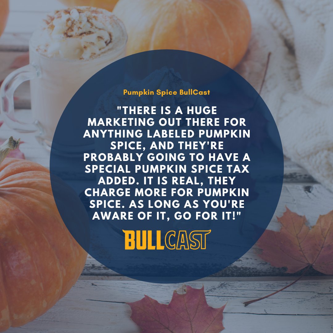 BullCastPodcast's tweet photo. Orange you glad it's (almost) Fall? π Break out your Pumpkin Spice Lattes and listen to Katie, Cort, & Cam discuss the infamous Pumpkin Spice Tax on the latest episode of BullCast. β
π https://t.co/X0pfCSxM4k
#Fall #ItsFallYall #PumpkinSpice #FallFinancialCheckup https://t.co/JY5VPJeHJu