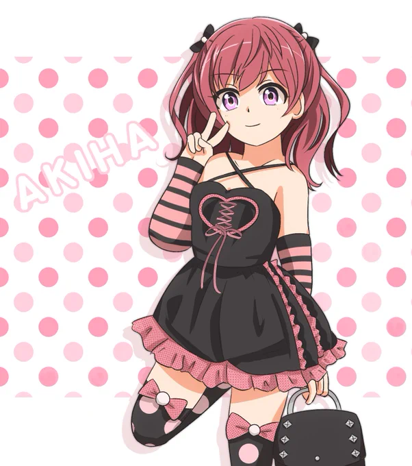 秋葉お誕生日おめでとーーやっぱりこういうピンクのパンキッシュなのが似合いそう #ときドルイラスト部 