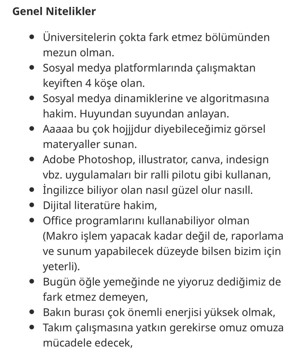 Bu nitelikleri kim yazmışsa helalll olsuuunn jdndjdjdkdkfkk