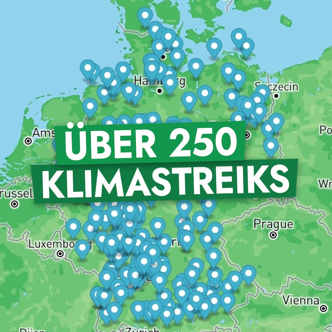 FridayForFuture's tweet photo. 💥 Kommt am Freitag auf die Straße! Zum Globalen Klimastreik fordern wir im ganzen Land mit über 250 Klimastreiks #PeopleNotProfit.

Seid dabei &amp; bringt alle mit, die ihr kennt – egal, ob Freund:innen, Familie oder Kolleg:innen. Gemeinsam sind wir für Klimagerechtigkeit laut!📣🌏 https://t.co/Lym8yoPTNV