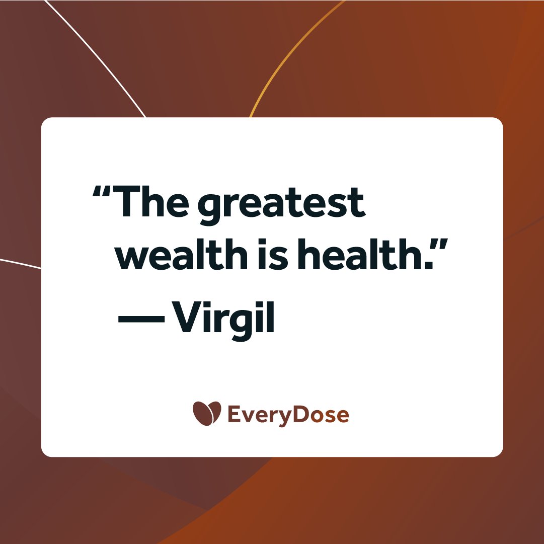 EveryDose's tweet photo. Did you wake up today and choose to be healthy?

If you did, you're inviting an abundance of good into your life. From feeling better to living longer, it's true that the greatest wealth is health. https://t.co/vN8A8x7FRr