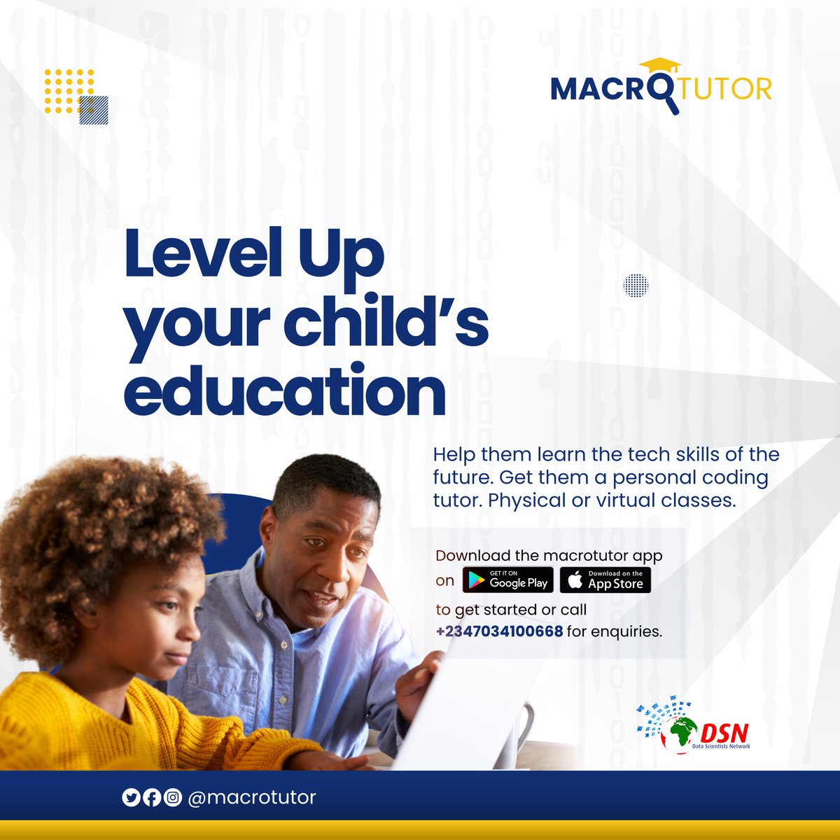 dsn_ai_network's tweet photo. It's a new week! 

Are you ready to level up your child's education? 

Get them started on the exciting world of coding. 

They can learn from anywhere in our virtual one-on-one class.

Send us a DM or call 07034100668 to book your first class. https://t.co/D7cvV6CKWi