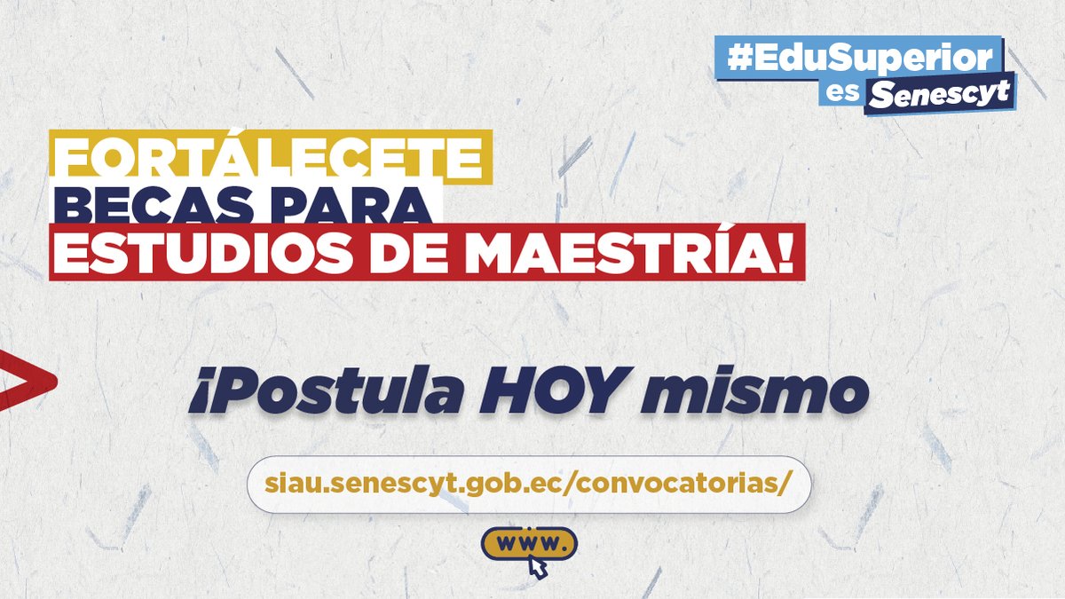 EduSuperiorEc's tweet photo. Ya puedes estudiar una maestría con becas 💯 % financiadas por Senescyt.
 
¿Qué necesitas?
 
👉 Presentar una carta de aceptación.
 
👉 Si ya te encuentras estudiando, únicamente presenta tu certificado.
 
📌 Revisa las BASES antes de postular en https://t.co/95Q73fTkGu https://t.co/4qXvltsRTl
