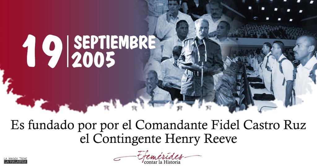 Un día como hoy del año 2005,  se funda por nuestro Comandante Fidel el contingente Henry Reeve.#CodigoSi #CodigoDeLasFamllias #YoVotoSí #CubaPorLaVida #CubaViveYTrabaja #Cuba #LatirAvileño #CiegodeAvila
