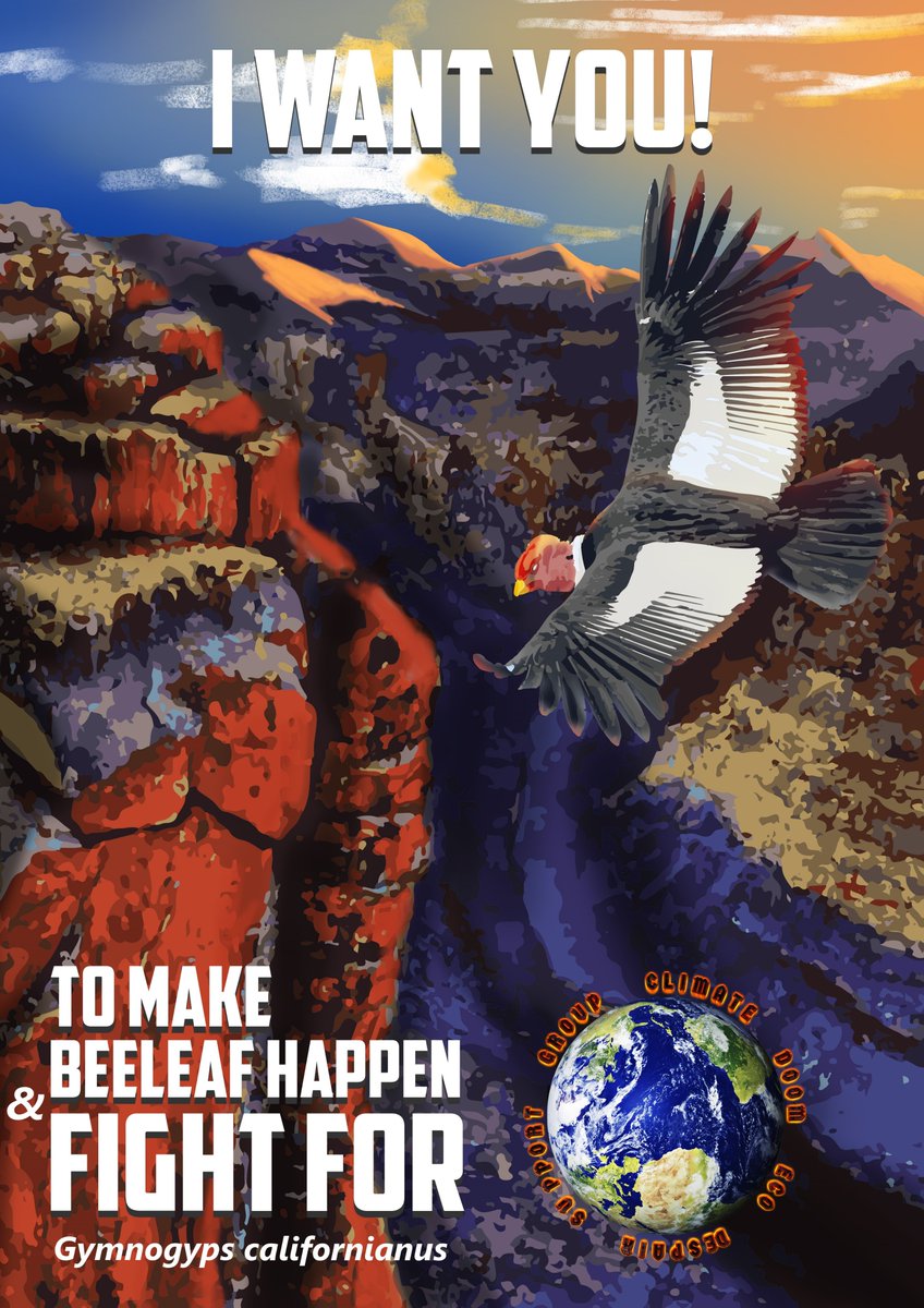 We have another awesome #IWANTYOU poster to share w/u depicting what I hope to see in my lifetime - the #CaliforniaCondor flying in Grand Canyon again! What #ecohope do you dream of amidst #ecofury? @CornellCondors @CaliforniaDFW @ShannonSkalos Art by the talented @ThomasArtistic