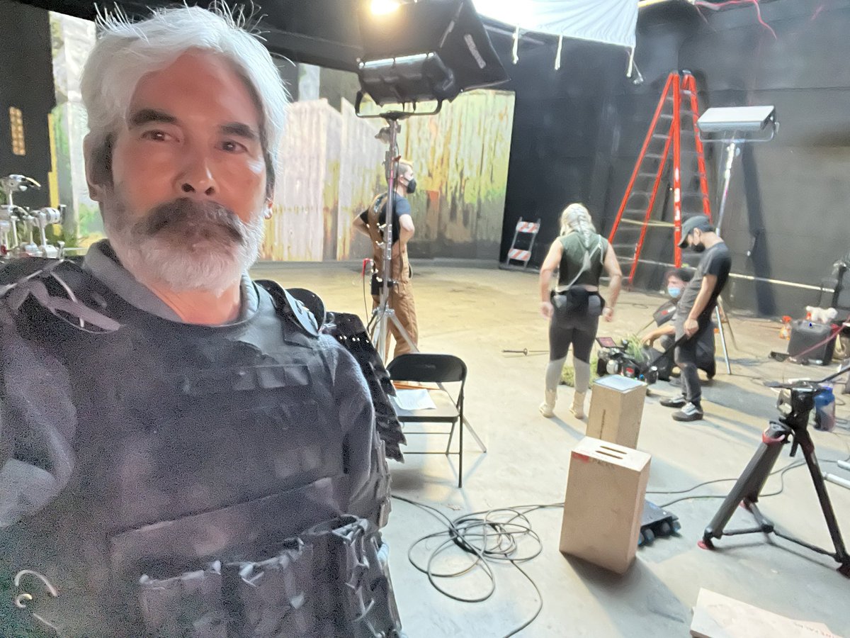 christashima's tweet photo. Back for a day of #pickups for #Kodama 🎥 In front of the @CinePacksFX #LEDwall 🎬 A #BrianMTang film 👺👊💥 #weekendwarriors #SWATsamurai #cinepacks #actorslife #shortfilms #moviemaking https://t.co/w3axIqYfMF