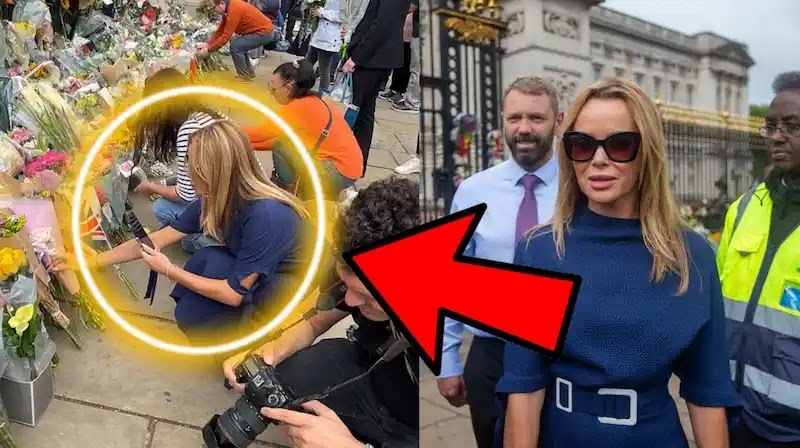 Yasoquiz3's tweet photo. https://t.co/exs9kfY3GD Sovereign Elizabeth II receives flowers from Amanda Holden in Windsor. https://t.co/Ezog3cdvFV