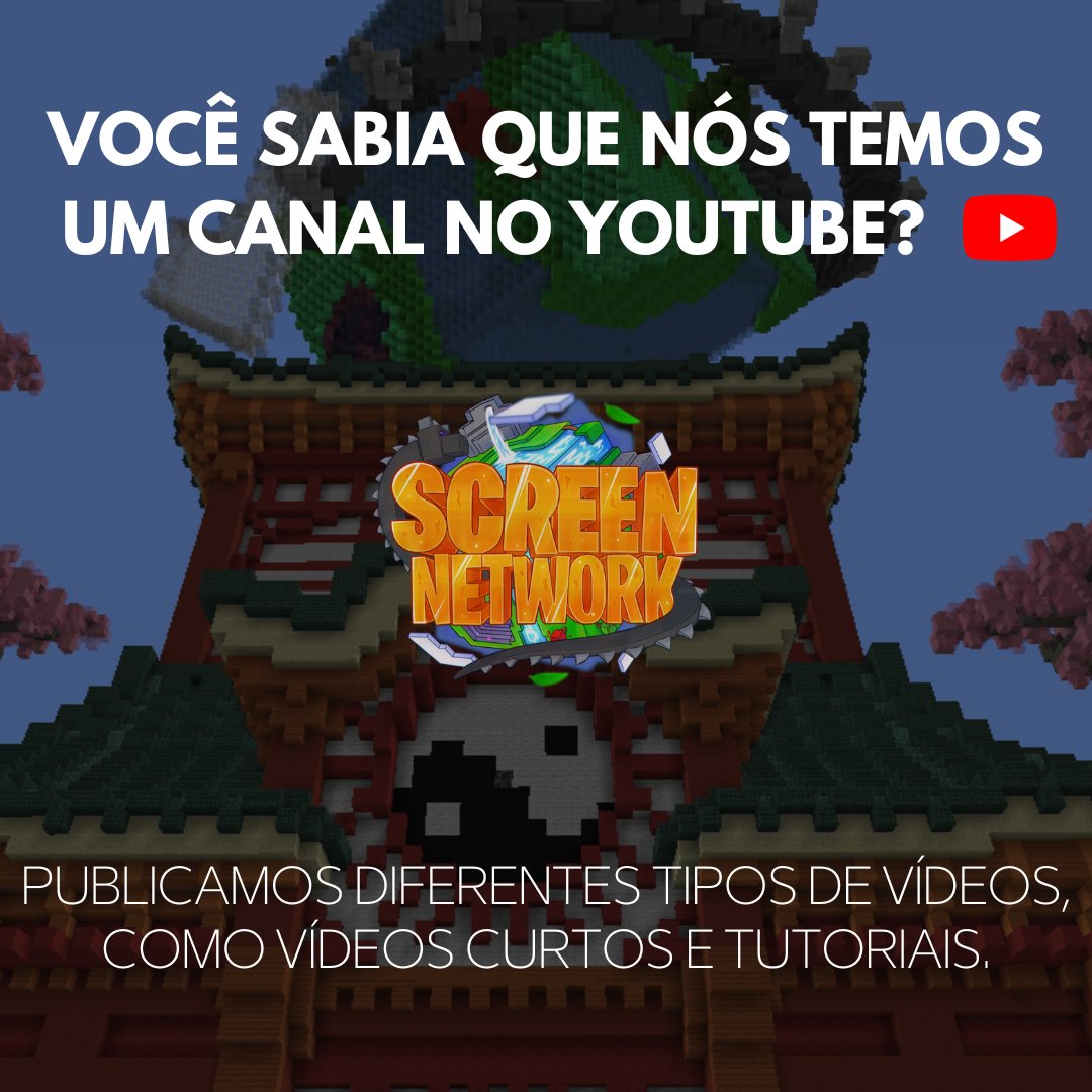 Acesse nosso canal e deixe seu apoio em: youtube.com/ScreenNetworkYT

#minecraft #minecraftservers #gaming