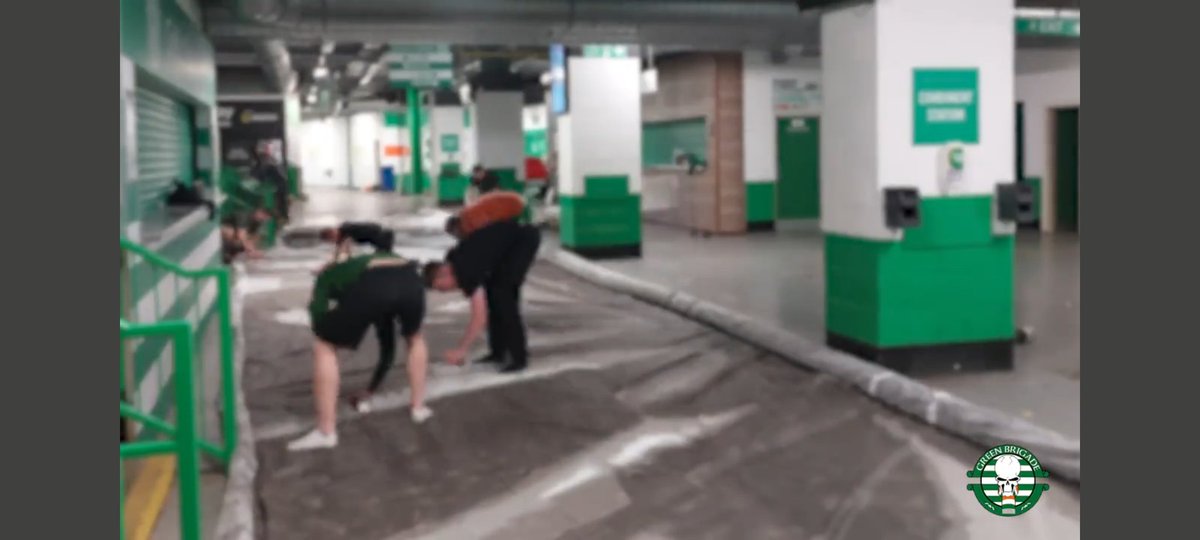 Ever wonder how Celtic get their vile banners/tifos into Celtic Park.

Easy peasy.  They make them inside the stadium presumably with the blessing of Celtic's owners/management.