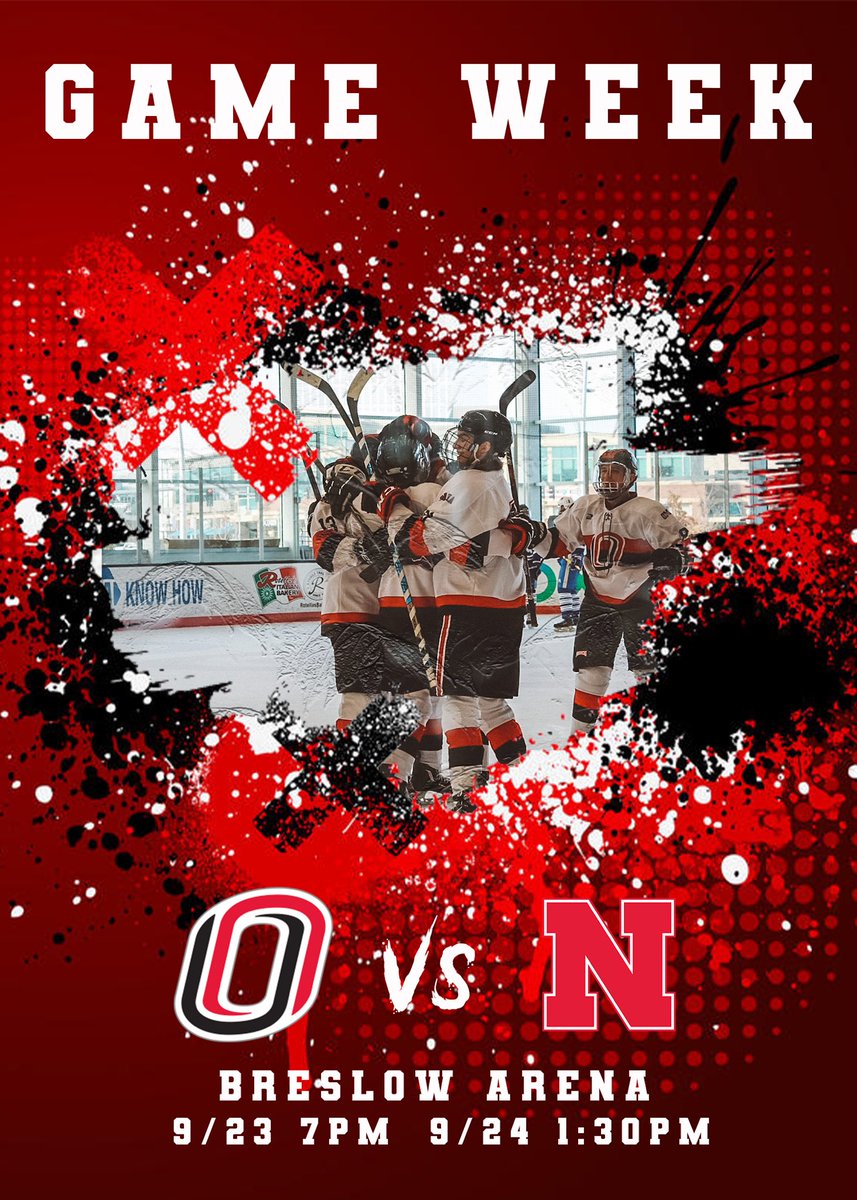 UNOACHAHOCKEY's tweet photo. 🚨 Game Week! Mavs head to Lincoln for a big in-state season opener against @HuskerHockey #acha #rollmavs 

Breslow Arena 
Friday 9/23 7pm 
Saturday 9/24 1:30pm https://t.co/nMaxwmj0M7